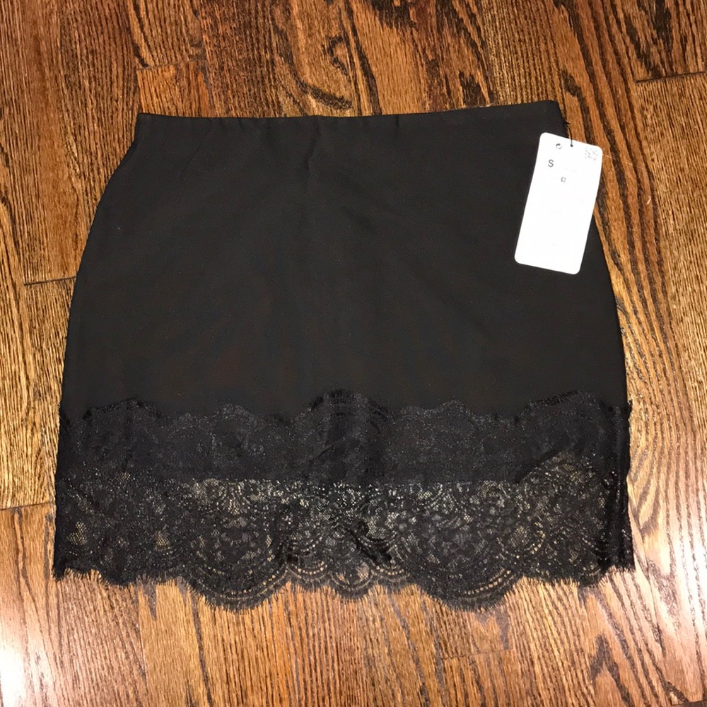 Zara Black Skirt with Lace